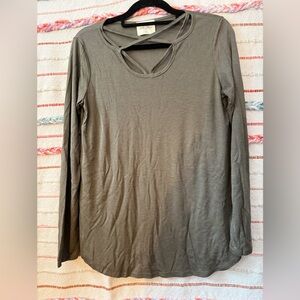 Ella Mara Anthropology Olive Long Sleeve Women's Top NWOT